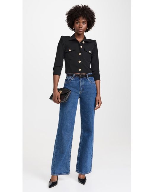 L'Agence Black Kumi Croppd Fitted Jacket