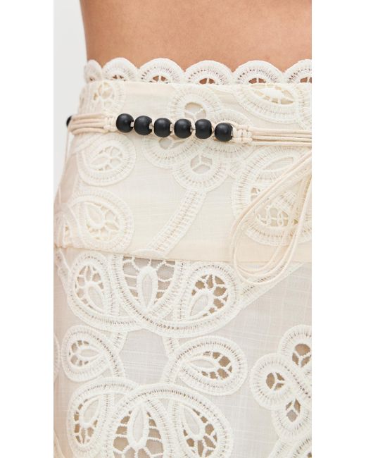 Zimmermann Natural Rhiannon Embroidered Skirt