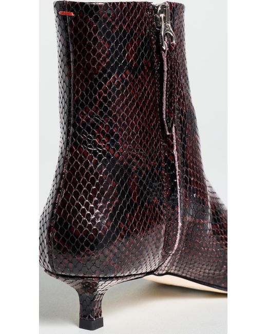 Aeyde Black Sofie Snake Print Ankle Boots