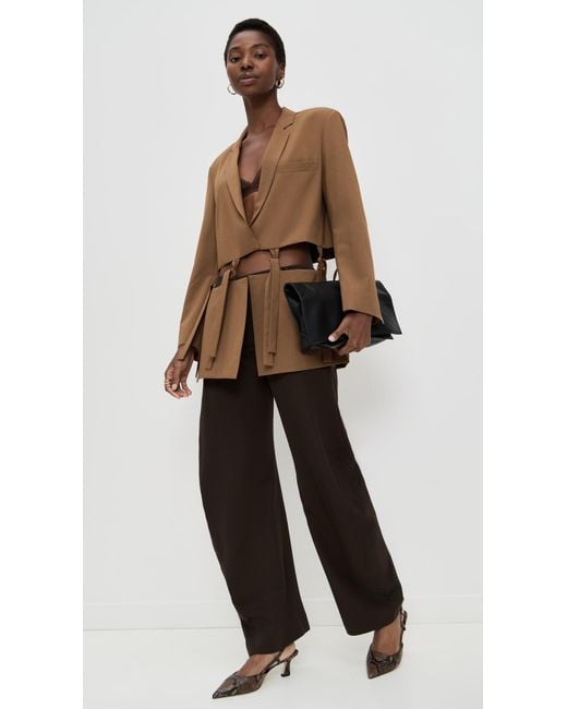 MEIMEIJ Brown Cutout Blazer
