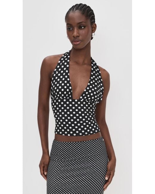 Miaou Black Mathilde Halter Top