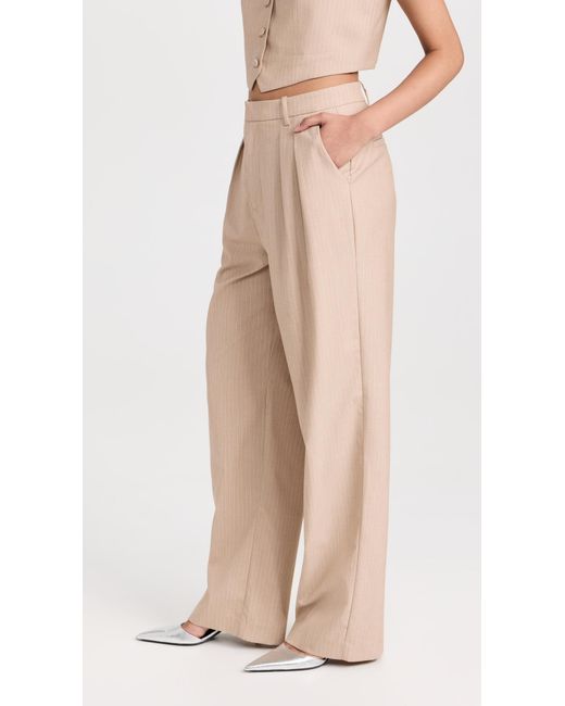 Wayf Natural Dolly Pleated Trousers