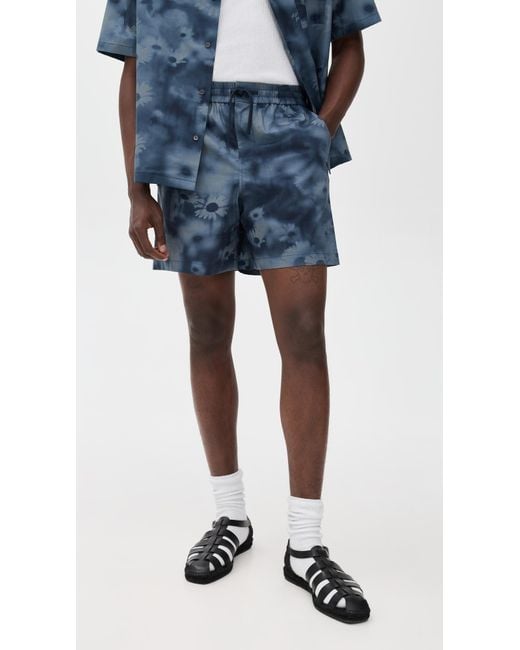 Maison Kitsuné Blue Elasticated Shorts 6.75 for men
