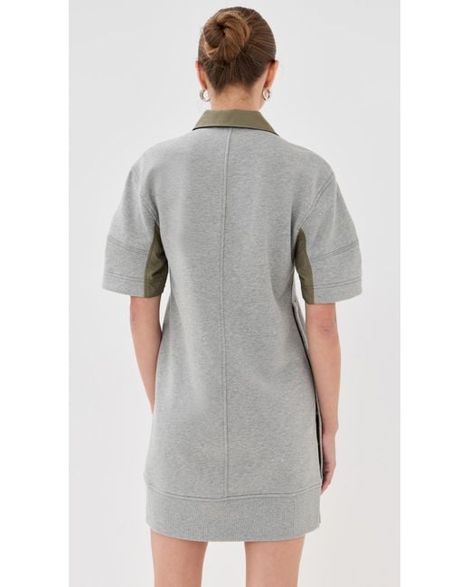 3.1 Phillip Lim Gray Polo Dress With Ripstop Combo Melange