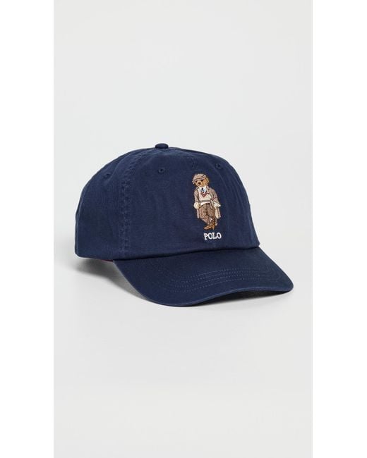 Polo Ralph Lauren Blue Classic Twill Novelty Bear Sport Cap for men