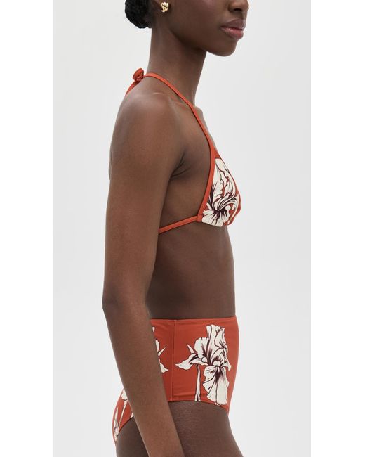 LaDoubleJ Red Triangle Bikini Top