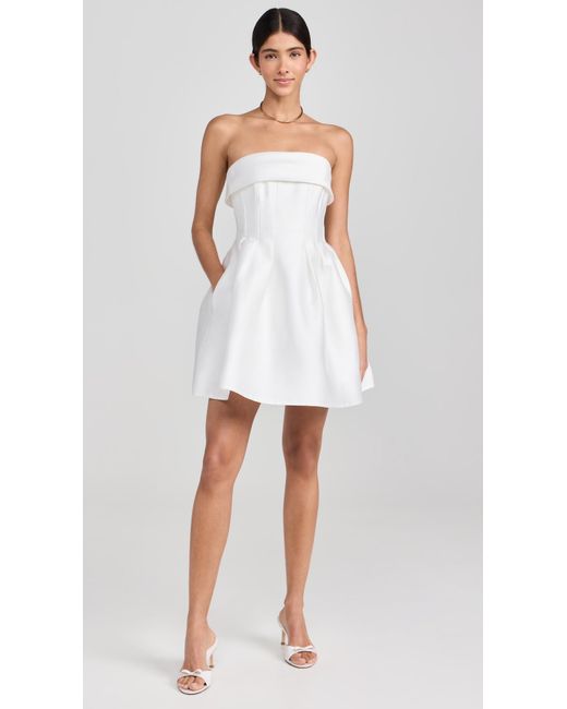 Rebecca Vallance White Cristine Strapless Mini Dress