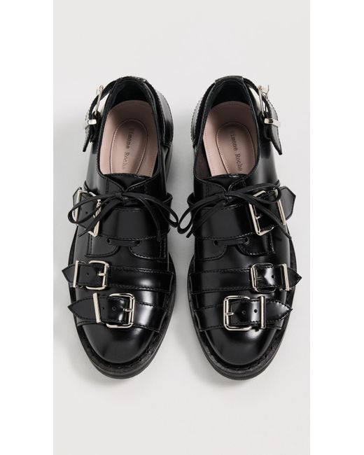Simone Rocha Black Multi Buckle Brogue Loafers
