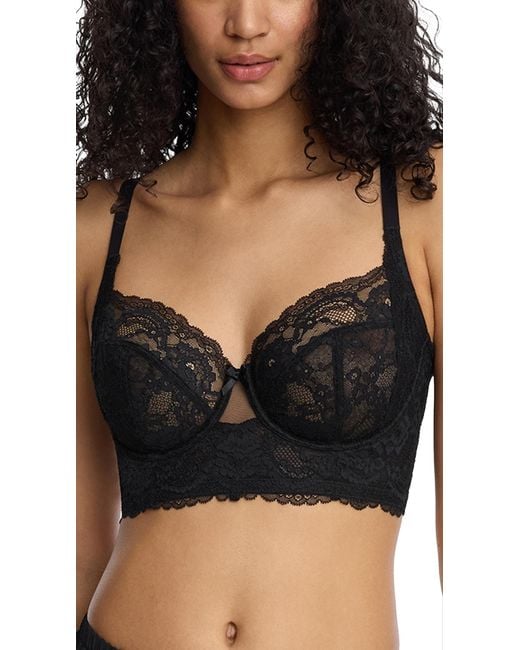 Skarlett Blue Black Minx Side Support Longline Underwire Bra