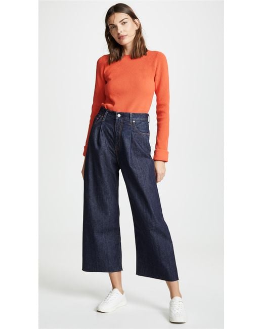 Levi's Ribcage Pleated Crop Jeans in Blue | Lyst Levi's Ribcage Pleated Crop Jeans in Blue | Lyst