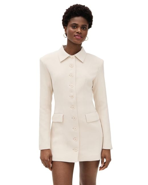 lioness cheri mini dress Lioness Cheri structured button front tailored blazer mini dress in red