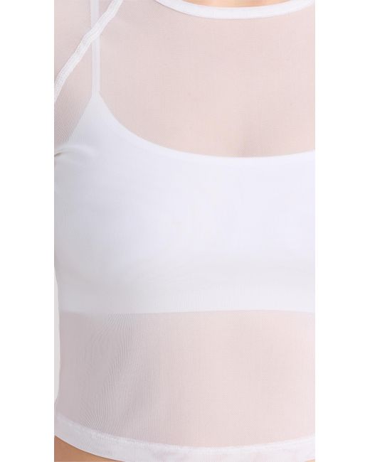 Beyond Yoga White How Off Eh Ong Eeve Cropped Top