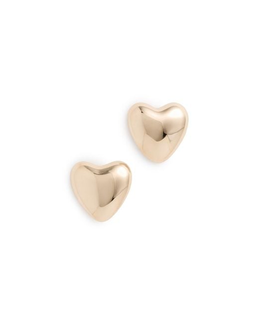Annika Inez White Mini Heart Studs