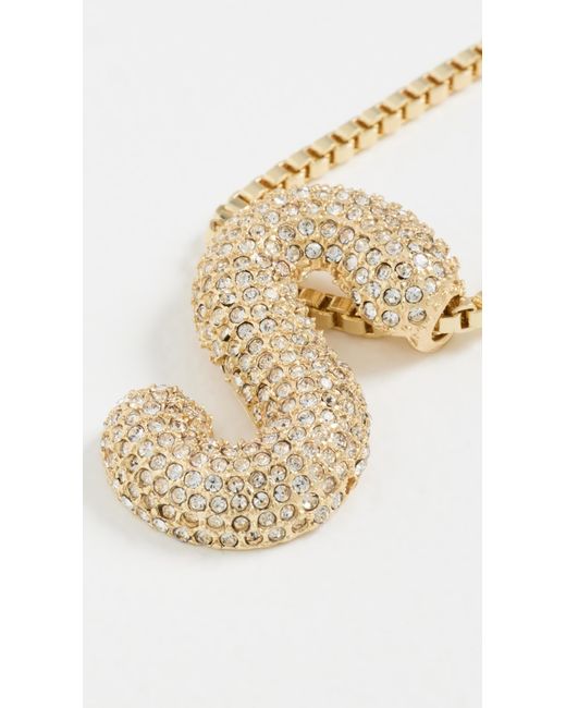 BaubleBar White Pave Bubble Initial Necklace