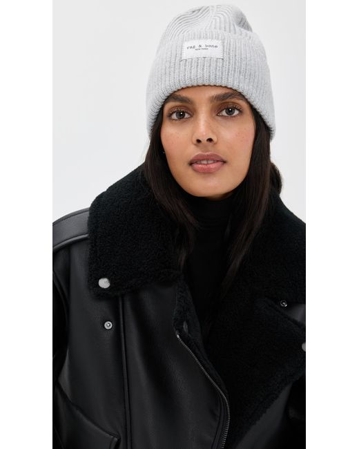 Rag & Bone White Blake Metallic Beanie