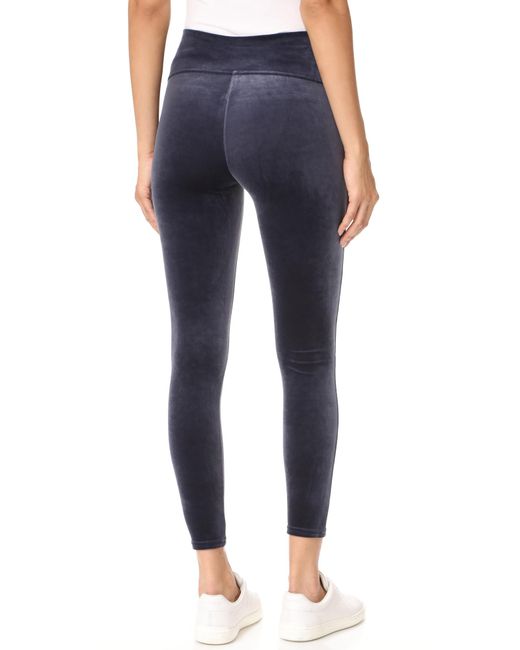 Spanx Velvet Leggings in Blue | Lyst