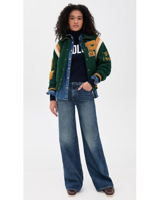 Polo Ralph Lauren Green Wool Varsity Jacket
