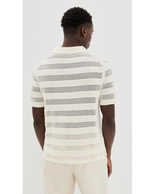 Jonathan Simkhai White Open Knit Polo for men