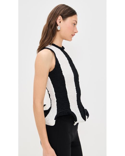 MSGM Black Stripe Sleeveless Top
