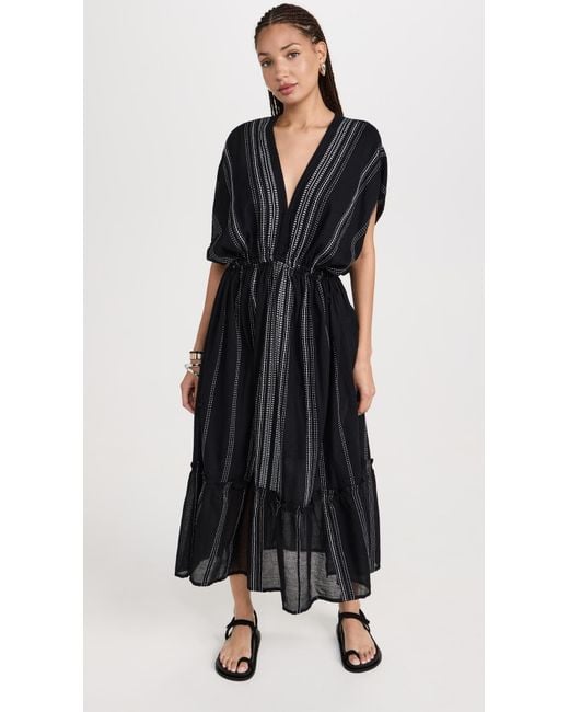 Lemlem Black Leliti Plunge Neck Dress