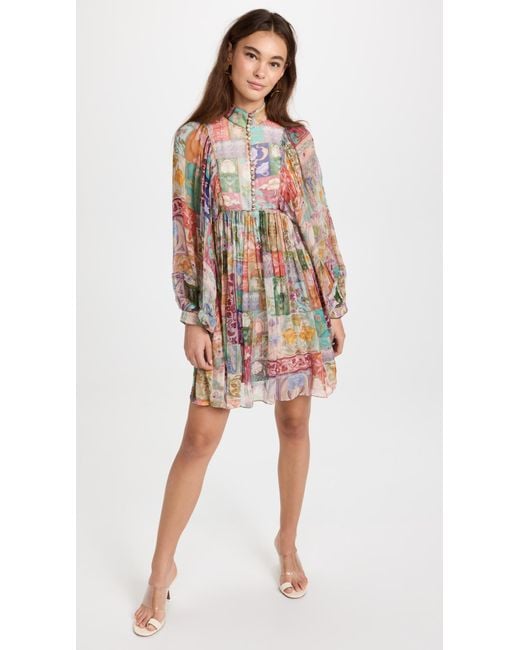 Zimmermann Synthetic Cosmic Smock Mini Dress | Lyst