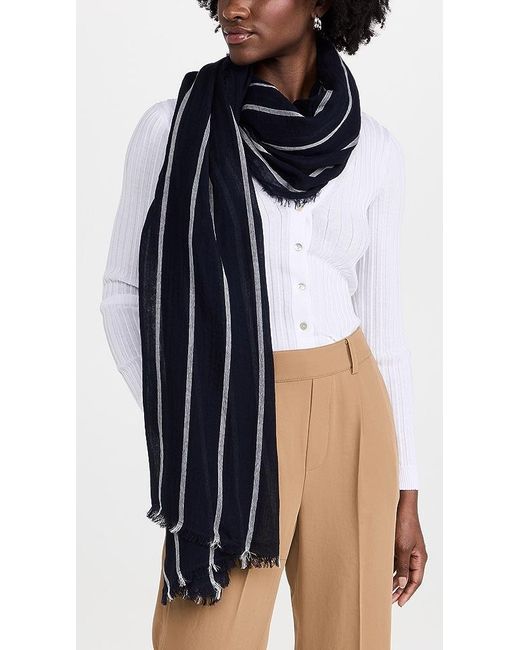 Vince Cotton Gauze Awning Stripe Scarf in Blue Lyst