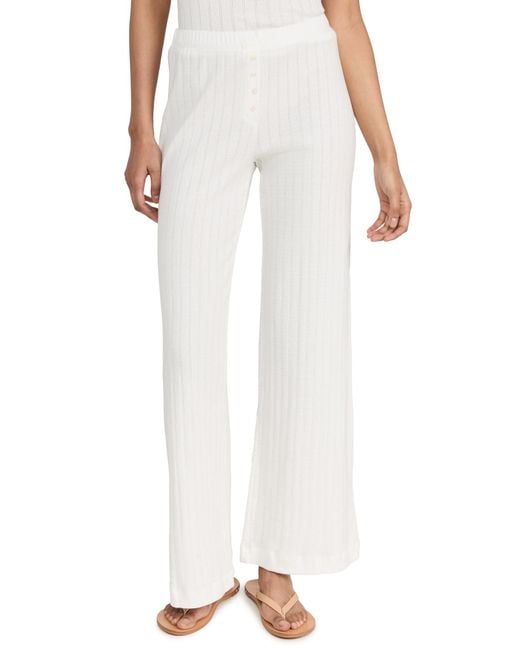 Leset White Pointelle Pants