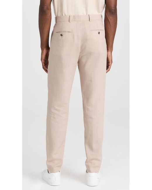 Club Monaco Natural Tech Linen Suit Trousers Lt. Khaki Mix/khaki for men