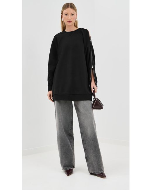Halfboy Black Zip Over Crew Neck