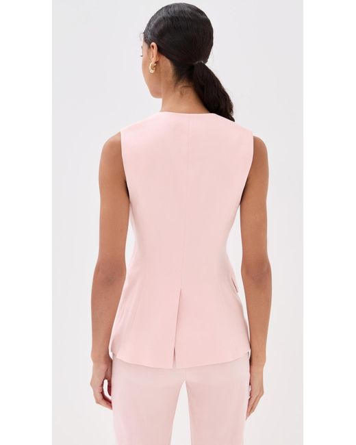 Veronica Beard Pink Lois Vest