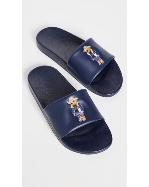 Polo Ralph Lauren Blue Polo Bear Slides for men