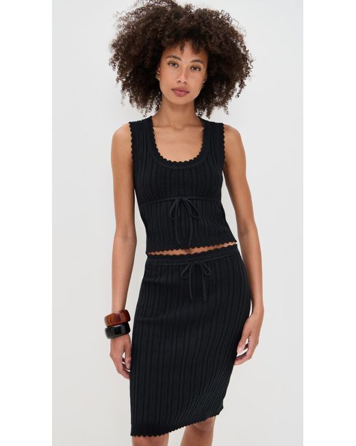 Reformation Black Erin Cotton Sweater Set