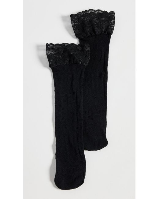 Stems Black Floral Fishnet Socks