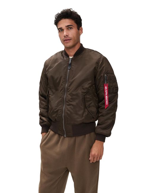 Alpha Industries Brown Alpha Ma-1 Flight Jacket for men