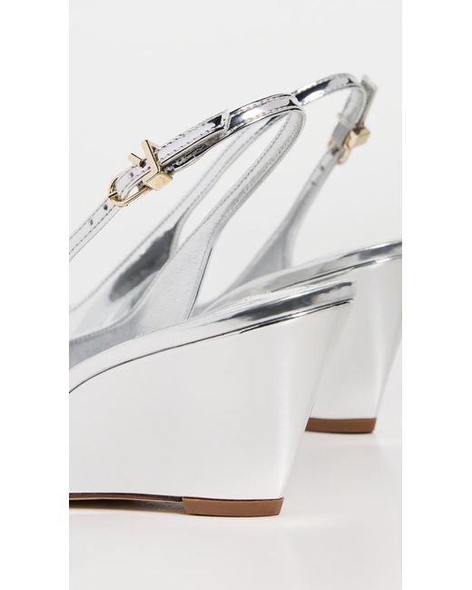 Larroude White Loulou Pumps