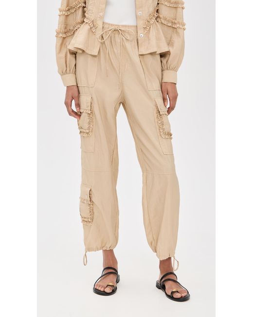 Cinq À Sept Natural Ruffle Nitsan Parachute Pants