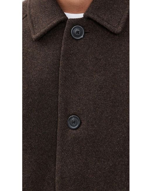 Les Deux Black Michael Solid Wool Coat for men