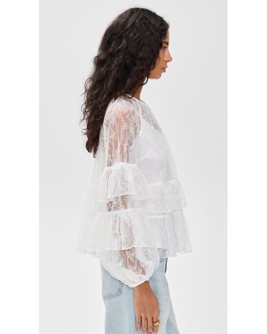Aje. White Primrose Blouse