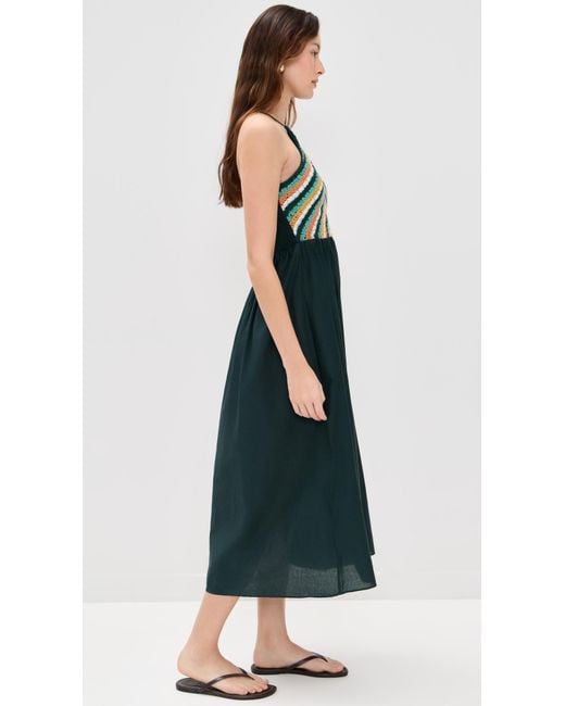 white christmas dresses Green Cotton Halter Maxi Dress – Mint Velvet