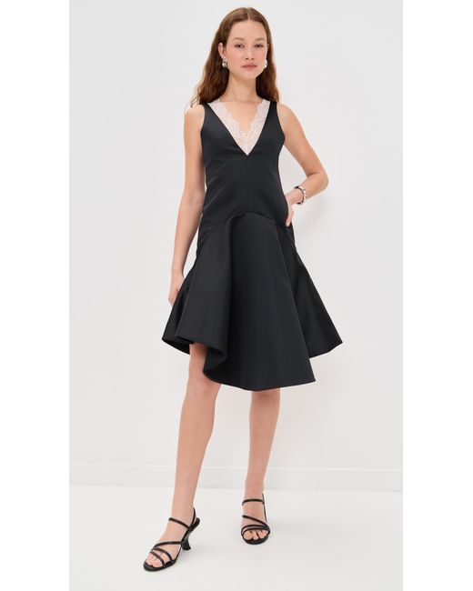 J.W. Anderson Black Draped Hem V Neck Dress