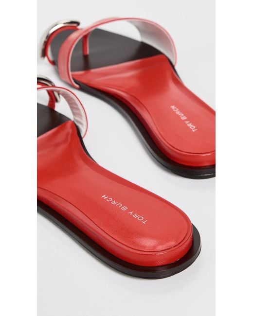 Tory Burch Red Pierced Slides