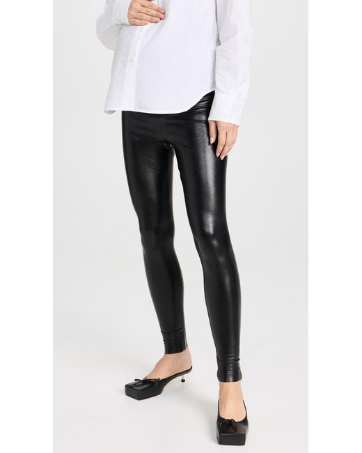 Commando Black Faux Leather Maternity Leggings
