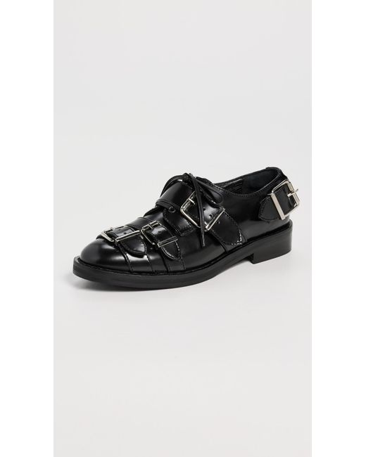 Simone Rocha Black Multi Buckle Brogue Loafers