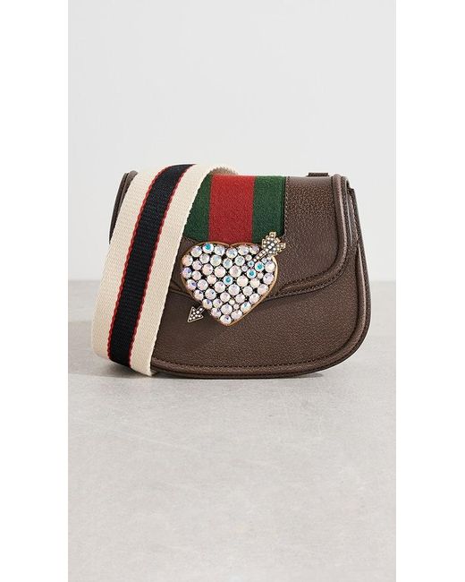 What Goes Around Comes Around Multicolor Gucci Brown Leather Linea Shoulder Small Bag