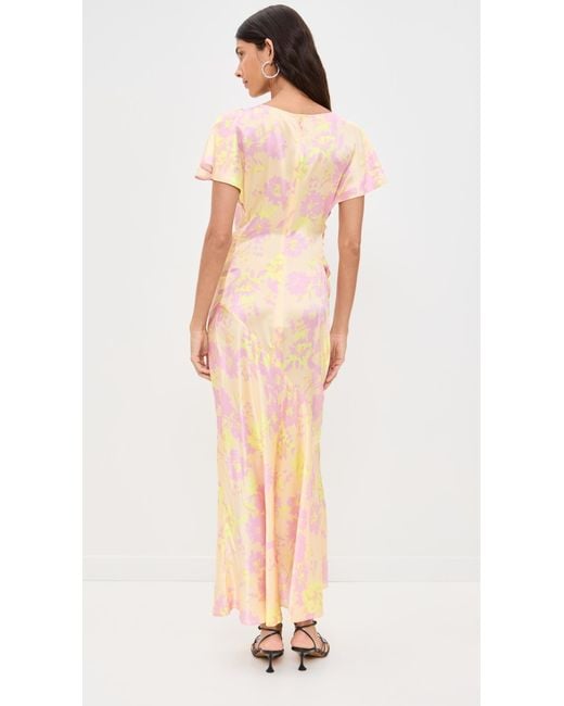 Lee Mathews Annette Drape Dress in Orange | Lyst