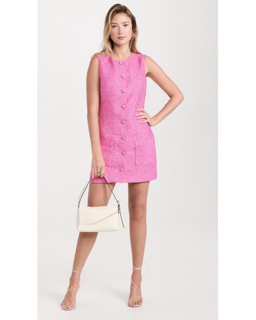 Endless Rose Pink Sleeveless Tweed Mini Dress
