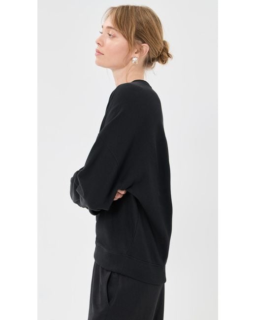 Tibi Black Lightweight Crewneck Sweatshirt