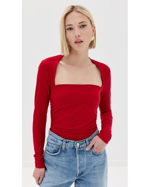 Reformation Red Reforation Aure Knit Top Iptick