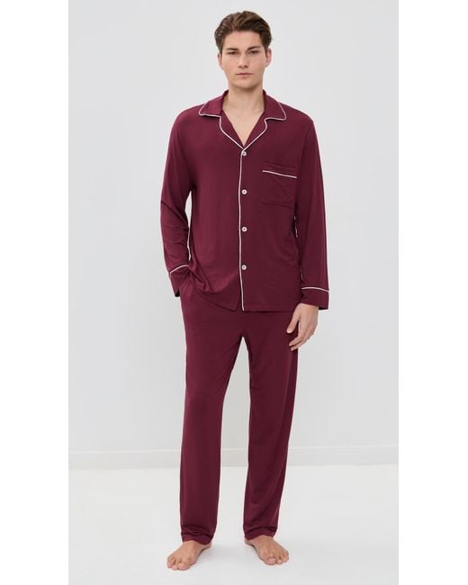 Eberjey Red William Long Pj Set for men