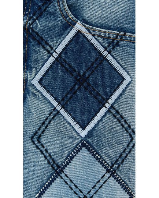 Marc Jacobs Blue Argyle Patchwork Mini Skirt